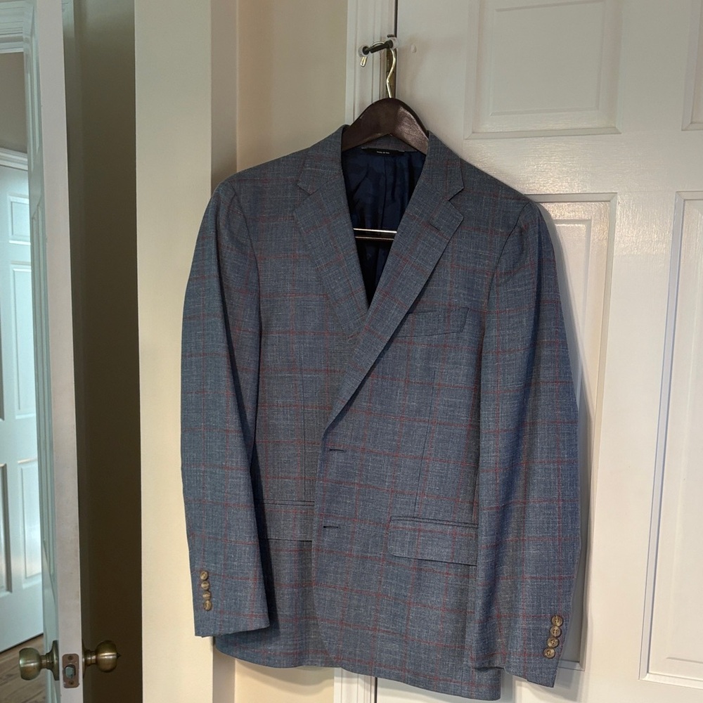 Allen Edmonds Southwick Men's Blue Plaid Blazer-40R